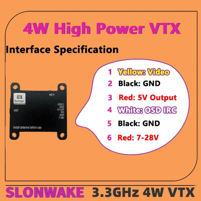 SLONWAKE FPV 3.3G 16CH 4000mW  – обзор и цена Fpv Drone Receiver