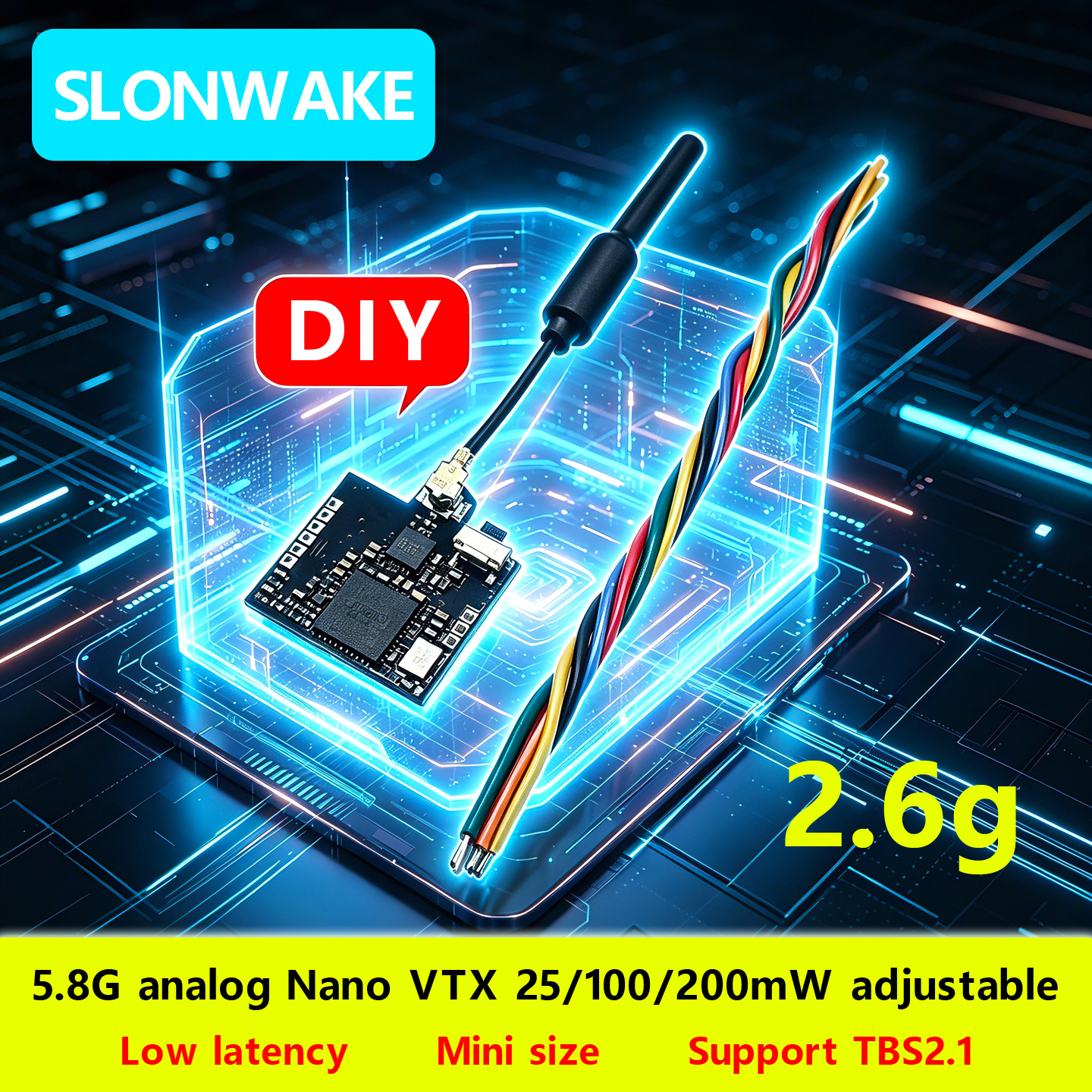 SLONWAKE Nano 5.8G 48CH 200mW  – обзор и цена Fpv Drone Vtx