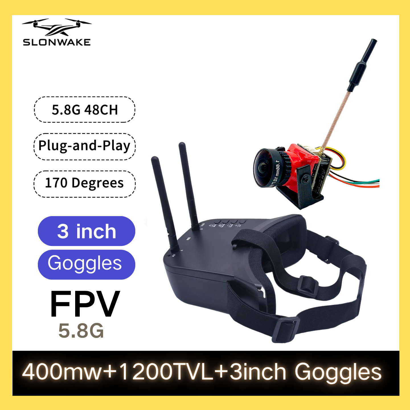SLONWAKE 5.8G 48CH FPV 400mw V – обзор и цена Fpv Drone Receiver