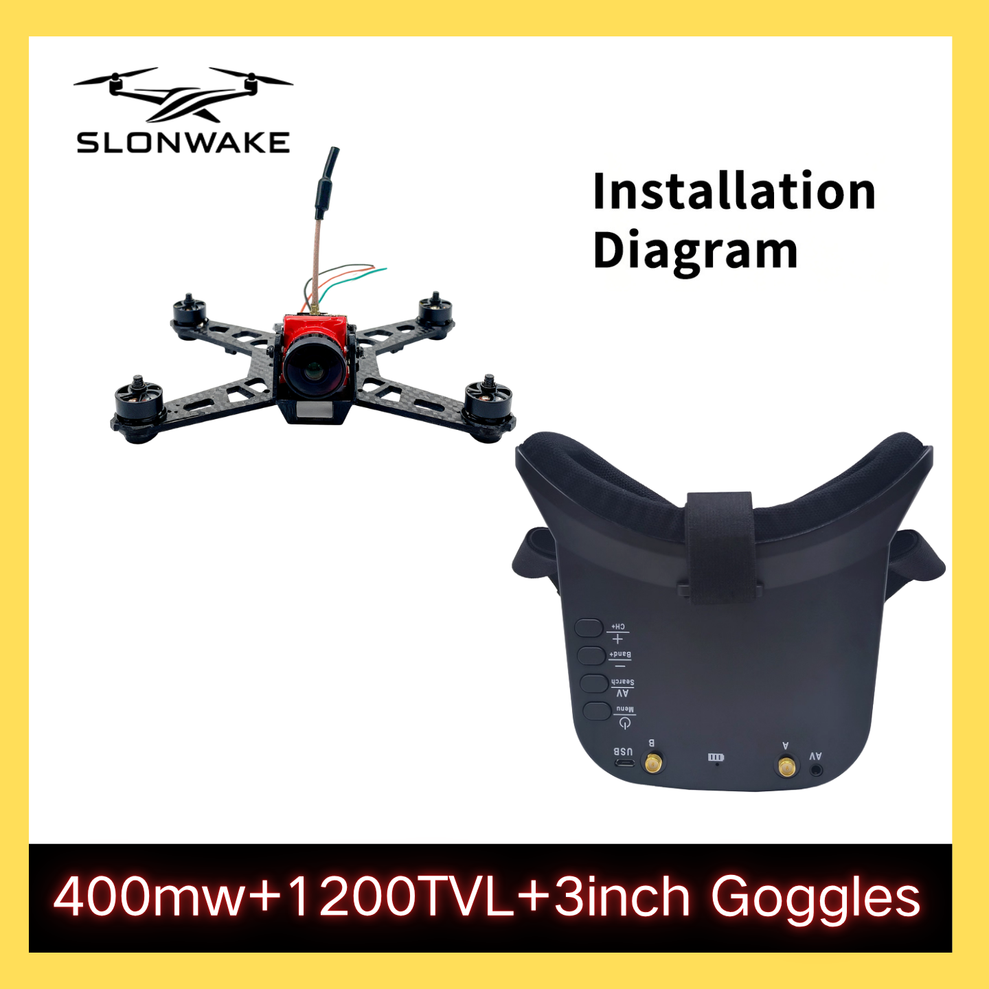 SLONWAKE 5.8G 48CH FPV 400mw V – обзор и цена Fpv Drone Receiver